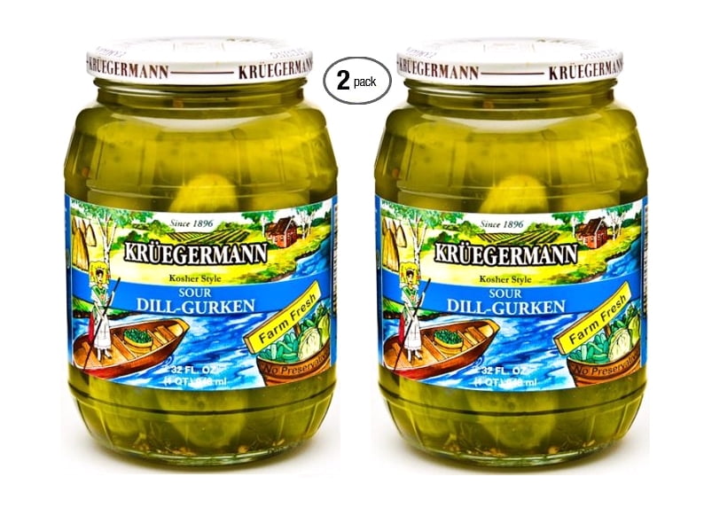 Kruegermann Pickles Sour Dill Gurken Kosher Style 2-Pack (64 fl.oz) by Kruegermann