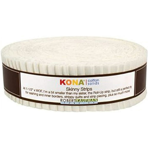 Robert Kaufman Skinny Strips Kona Solids Snow Colorway 40Pcs 1 2in