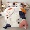 thumbnail image 2 of Homewish Boho Geometric Lines Bed Spread Queen,Minimalist Abstract Art Queen Coverlet Set,Cream,3-Piece, 2 of 7
