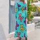 thumbnail image 3 of Vestido largo azul con estampado de perros y globos, vestidos de fiesta para mujer, vestidos de verano, 3 of 5