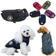 thumbnail image 1 of Waterproof Winter Coat with Dog Harness Jacket Warm Costume Clothes Puppy Pets Reflective Vest Windproof for Small Medium Large Dogs Cat (L, Black), 1 of 5