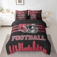 thumbnail image 2 of jejeloiu Football Sport City 7-Piece Twin Bedding Sets,Red Rugby Helmet Bedding Comforter Set For Boys Kids Reversible, 2 of 8