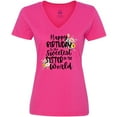 thumbnail image 3 of Inktastic Happy Birthday to the Sweetest Sister in the World Women's V-Neck T-Shirt, 3 of 5