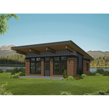 001-2285: Contemporary Small & affordable 2 Bed, 2 Bath Luxury Home Plan, 1664 Sq Ft: Full Blueprints with License to Build by Home Plan Marketplace - Lesuto