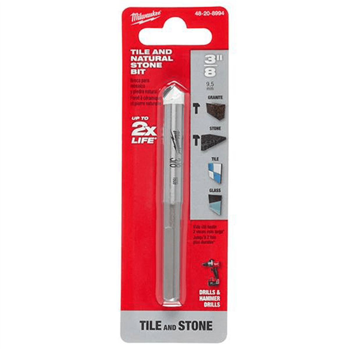 Milwaukee Tool 3/8" Tile and Natural Stone Bit