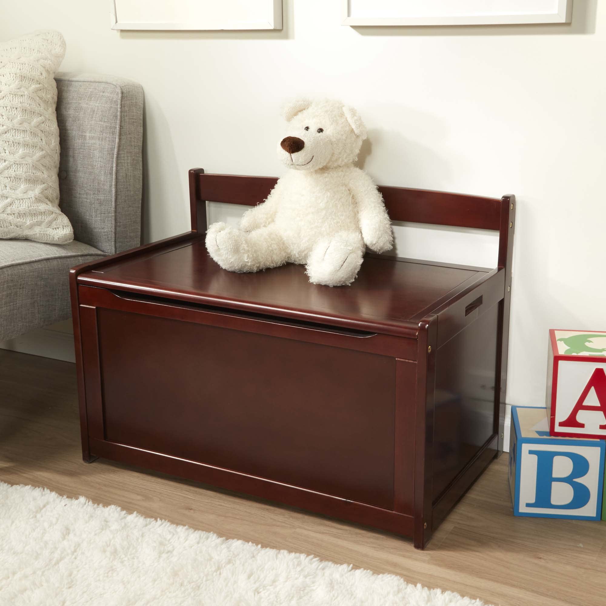 Melissa & Doug Wooden Toy Chest, Toy Storage Box (Espresso) with Hinged-Lid, Playroom Furniture for Kids Ages 3+ [Wood]
