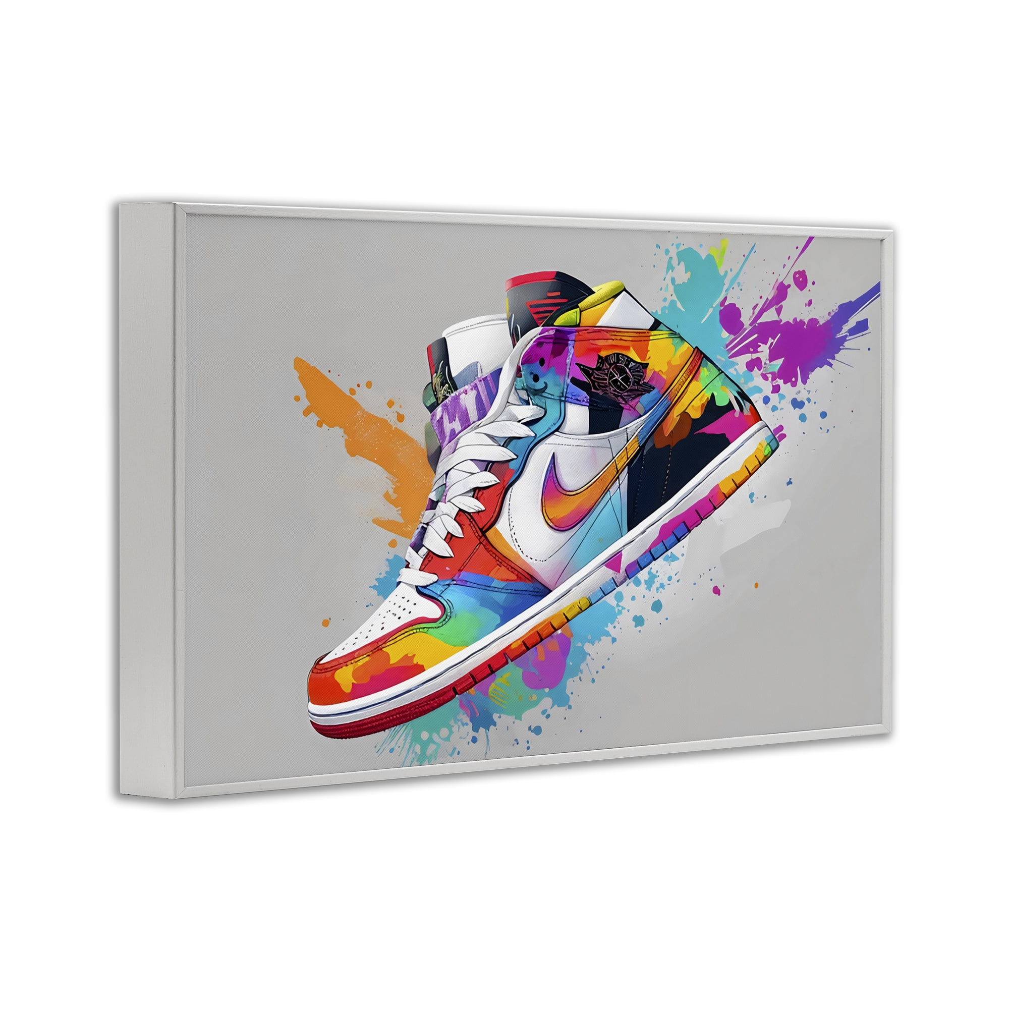Stupell Industries Hightop Sneaker with Splatter White Framed Giclee Art, design by Creative Studio