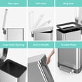 thumbnail image 4 of Qualiazero Kitchen Trash Can, 13.2 Gallon Stainless Steel Slim Step Garbage Bin with Soft Close Lid, Silver, 4 of 13