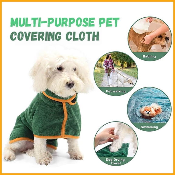 Super Absorbent Dog Bathrobe Towel for Quick-Dry Comfort and Style, Perfect for Large to Small Dogs and Kittens