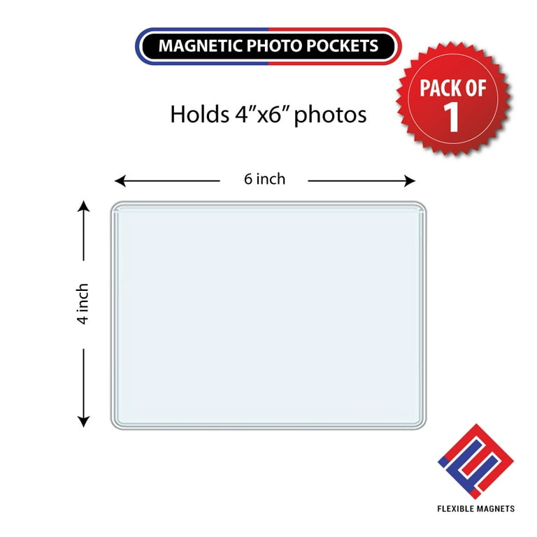 HAMRAY 4x6 Magnetic Picture Frames Collage Refrigerator Magnet Small Photo Frame Set Magnets Pocket Sleeve Hold Photograph for Fridge Locker Metal