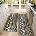 thumbnail image 4 of Kitchen Rugs Sets Of 2,Blue Geometric Zigzag Checker Pattern Anti Fatigue Kitchen Mat Rugs Non Slip Washable,Decorative Kitchen Floor Mats for Kitchen,Sink,Laundry,17"X47", 4 of 5