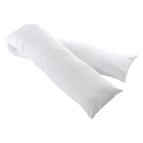 White Pillowcase for 19" x 90" Body Pillow