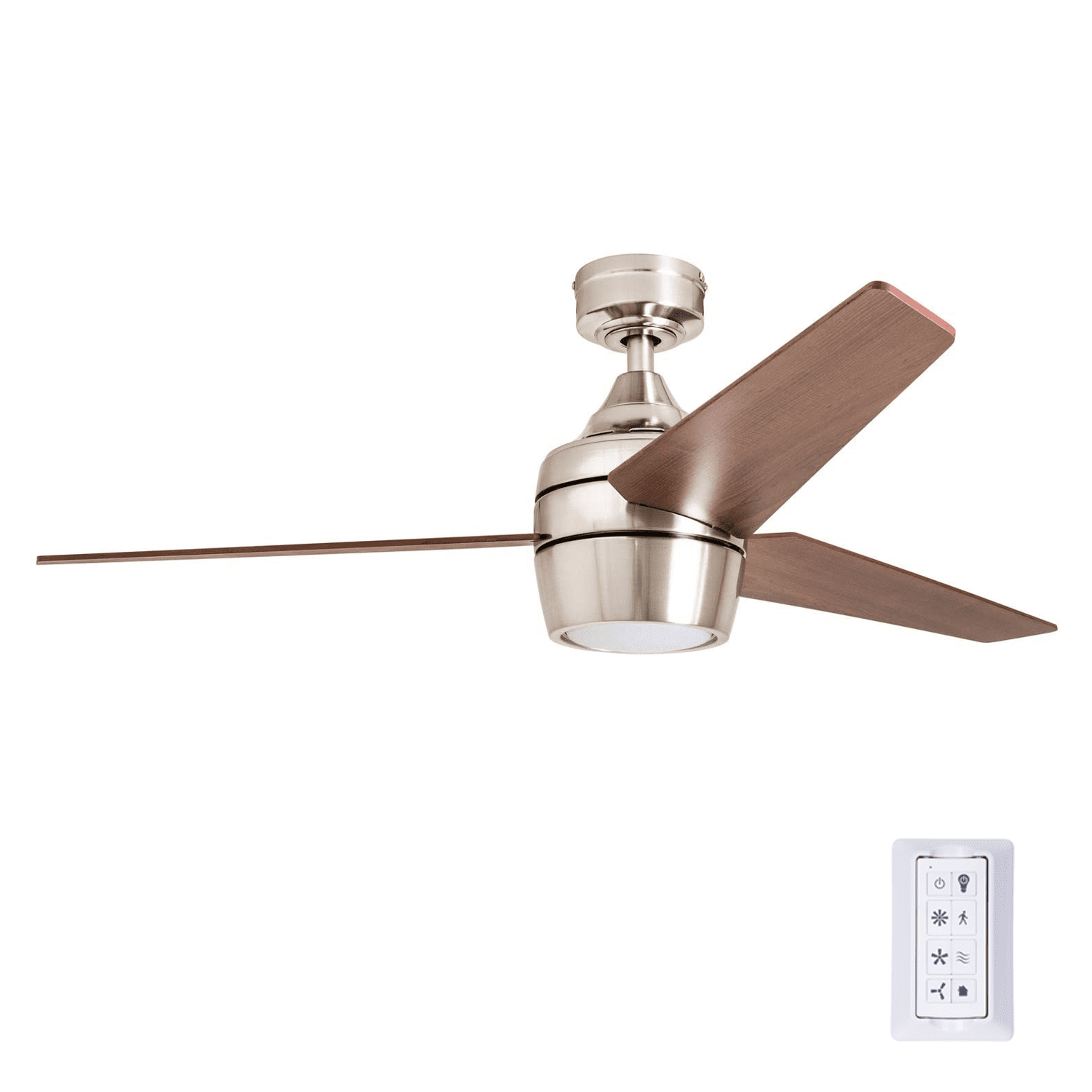 Honeywell Eamon 52 Modern Brushed, Satin Nickel Bathroom Exhaust Fan With Light And Remote