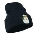 thumbnail image 5 of Snowman with Scarf Embroidered Cuff Beanie - Navy OSFM, 5 of 5
