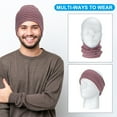 thumbnail image 5 of Uxcell Winter Neck Warmer, Men Knitted Neck Gaiter, Purple, 5 of 6