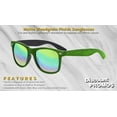 thumbnail image 2 of 10 Matte Woodgrain Finish Sunglasses Pack - Reflector Lenses, UV 400 - Green, 2 of 8