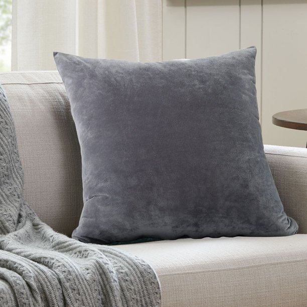 EVOLIVE Soft Micromink, Faux Fur, Faux Suede Euro Sham Cover Pillowcase