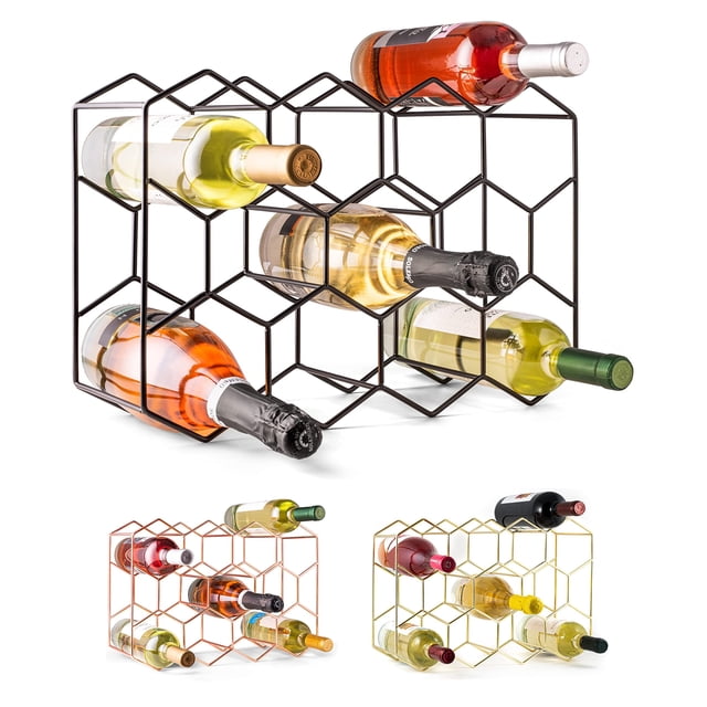 Botellero Gusto Nostro Countertop para 14 botellas, metal negro