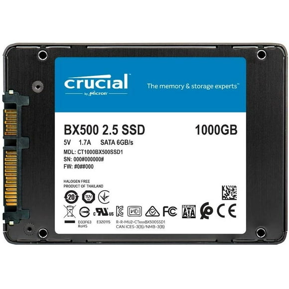 Crucial BX500 1TB 3D NAND SATA 2.5-Inch Internal SSD, up to 540MB/s - CT1000BX500SSD1Z