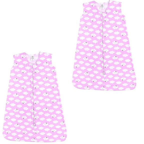 Luvable friends Baby Boy and Girl Jersey Cotton Sleeping Bag 2 Pack, Girl Clouds, 18-24 Months