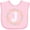 AD-Pink, variant on Inktastic Monogram Letter J Floral Rose Wreath Girls Baby Bib