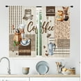 thumbnail image 2 of Coffee Kitchen Curtains 27.5Wx39H Inch Rod Pocket Rustic Vintage Cafe Beans Retro Quotes Latte Coffee Machine Art Printed Farmhouse Living Room Bedroom Window Drapes Treatment Fabric 2 Panels, 2 of 4