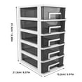 thumbnail image 2 of FUEENIRVA 2Pcs Practical Desk Organizer with 5 Tier Drawers Plastic Storage Cabinet, 2 of 8