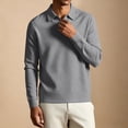 thumbnail image 2 of Kaemgyyd Mens Long Sleeve Shirts V Neck Casual Golf Shirt Fall Fashion Collared Pullover Soft Comfy Clothes（Gray,Large）, 2 of 7