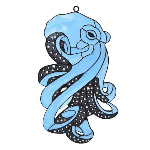 EASTIN Cieken Octopuses Stained Glass Window Hanging Suncatcher Window Decoration Glass Home