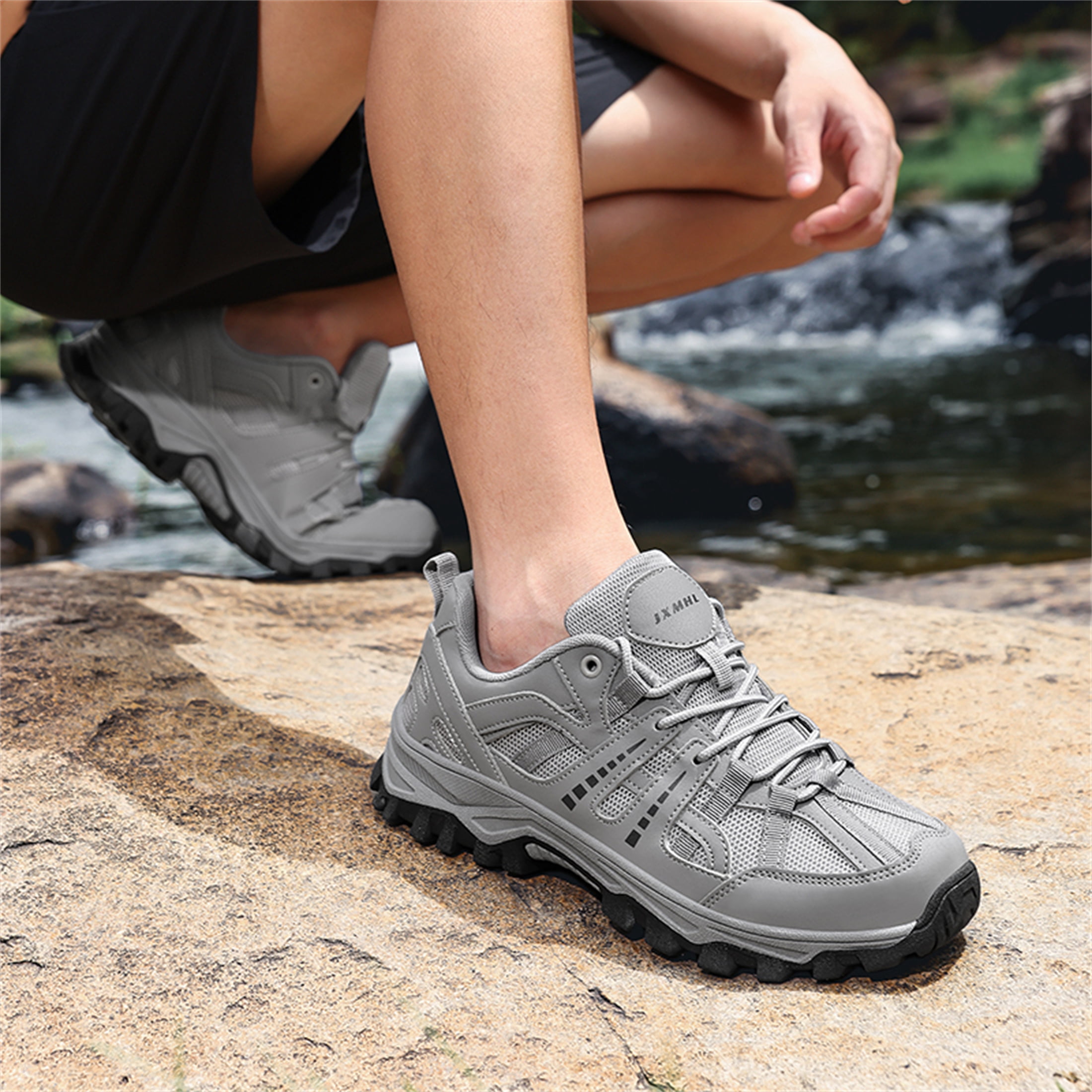 YOURDIARY Men Women Breathable Hiking Shoes Durable Non-Slip Trail Sneakers for Camping Hiking