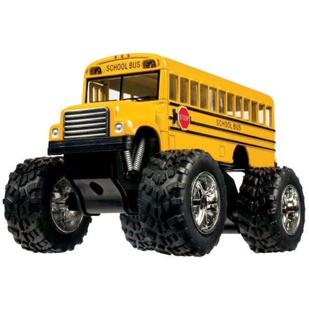 Diecast Metal School Bus Big Wheel Monster Truck Toy (1)Size 5 By DDI