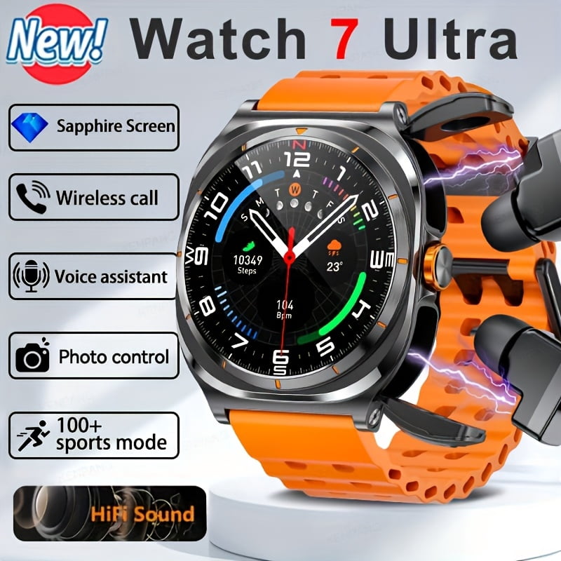 General 2025 New Smart Watch with Built-in Earphones, 1.53" HD Screen, Wireless Call, NFC, HiFi Sound, 400mAh Battery, 100+ Sports Modes, 2-in-1 Music Watch