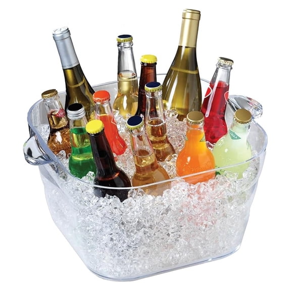 Big Square Party Beverage Tub, Clear