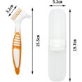 thumbnail image 3 of 4 Pcs Denture Brush with Portable Case, Denture Brush Dual Head Hygiene Denture Cleaner Rubber Handle Reusable Touch Soft Toothbrush Cleaning Brush for False Teeth Cleaning with Carrying Case, 3 of 8