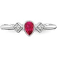 thumbnail image 4 of Solid 14k White Gold Pear Bezel Ruby and Diamond Ring - Ring Size 7.0, 4 of 8