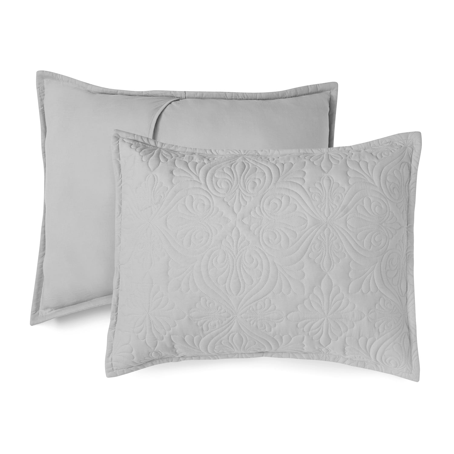 Martha Stewart Everyday 3 Piece Quilt Set - King, Solid Quiet Grey
