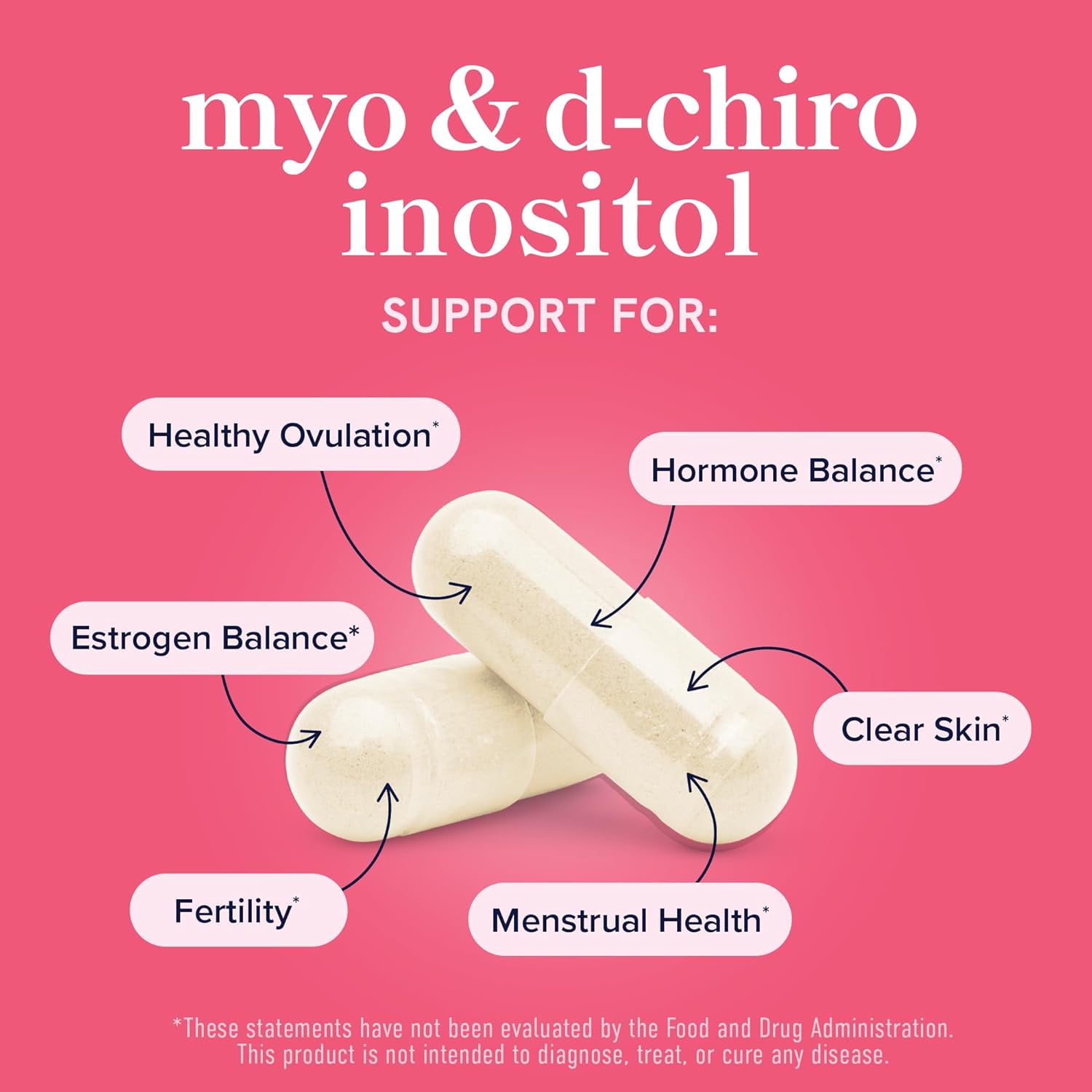 Myo-Inositol & D-Chiro Inositol for Hormone Balance for Women | Microbeadlets to Regulate Menstrual Cycle & Support Ovarian Health | 40:1 Ratio Myo & D Chiro | Non-GMO | 120 Ct (1 Month Supply)