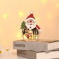 thumbnail image 2 of Christmas Wooden Art Craft Desktop Ornaments,Wood Snowman Santa Claus Hollow Luminous Handicrafts Desktop Decorative for Living Room Table Holiday Decor, 2 of 5