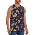 thumbnail image 2 of Uemuo Flower Pattern Men's Sleeveless T-Shirt,Muscle Athletic Tank Top, Moisture-wicking Quick-dry Breathable Classic Tee Top for Gym Run Outdoor Sports-XX-Large, 2 of 8