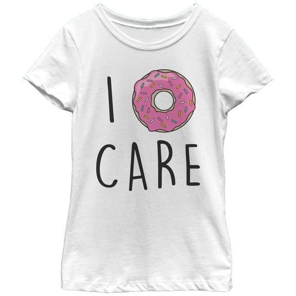 Girl's CHIN UP I Donut Care  Graphic Tee White Large