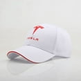 thumbnail image 1 of Sombrero deportivo Sombrero con sombrilla para exteriores Sombrero Tesla -Blanco con rojo, 1 of 3