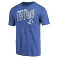 thumbnail image 2 of Men's Blue Tampa Bay Lightning Slant Strike Tri-Blend T-Shirt, 2 of 3