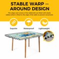 thumbnail image 4 of Black Plaid Easter Table Cloths for 5 Foot Rectangle Tables, Truck Spring Floral Bunny Wooden Patio Waterproof Elastic Fitted Tablecloths, Washable Rectangular Table Cover for Camping, 4 of 8