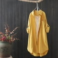thumbnail image 2 of DTBPRQ Womens Oversized Button Down Shirts 3/4 Sleeve Blouse Textured Shirt Boyfriend Dress Shirt Elegant Blouses, 2 of 9