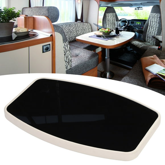 RV Drink Table Top, 600 X 380mm Stylish Look Acrylic Boat Dining Table Top Mirrored Black Finish for Marine