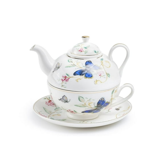 Grace Teaware Butterfly Meadow Fine Porcelain Tea For One Set