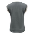thumbnail image 5 of Women's Classic Loose Fit Solid Lace Trim Sleeveless Blouse with Round Neckline for Daily and Wear, S, Grey, 5 of 5