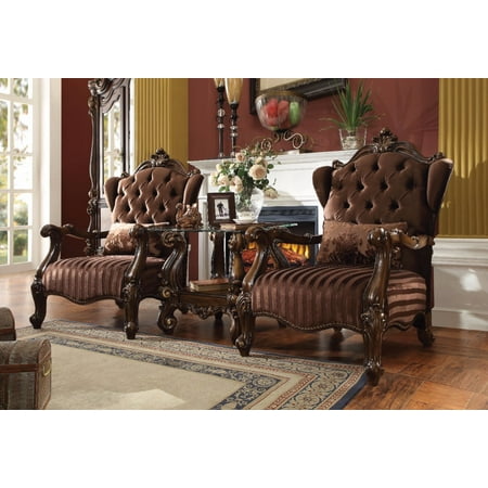 UPC 192551001282 product image for Versailles Chair with Pillow, Brown Velvet & Cherry Oak | upcitemdb.com