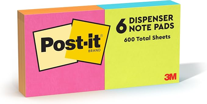 Post-it Pop-up Notes, 3 in x 3 in (76 mm x 76 mm), Poptimistic Collection, 6 Pads with 100 Sheets/Pad (600 Sheets Total)