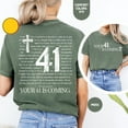 thumbnail image 3 of Comfort Colors 1717 Style T-Shirt for Both Men and Women - 40-Day Journey in the Bible & Message 'Your 41 Is Coming', 3 of 6